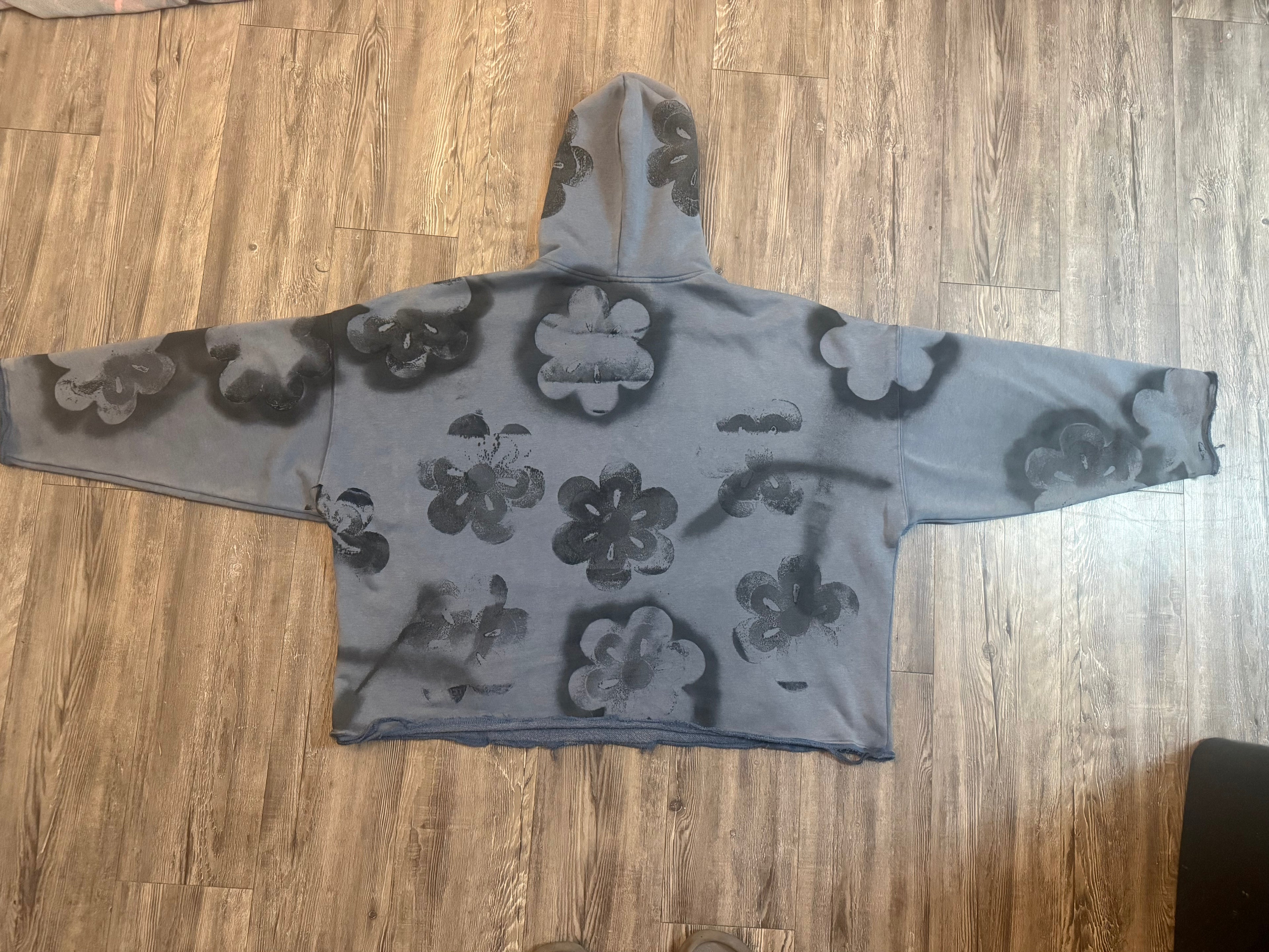 1 of 1 BASQUIAT ART HOODIE “pedal cross collab”