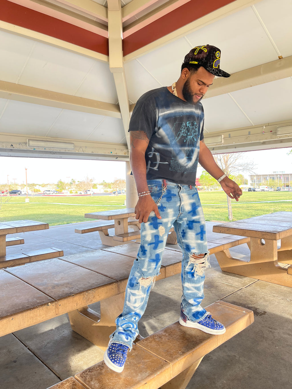 AESTHETIC BLUE PRINT JEANS “Levi 501s