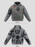 1 of 1 BASQUIAT ART HOODIE “pedal cross collab”