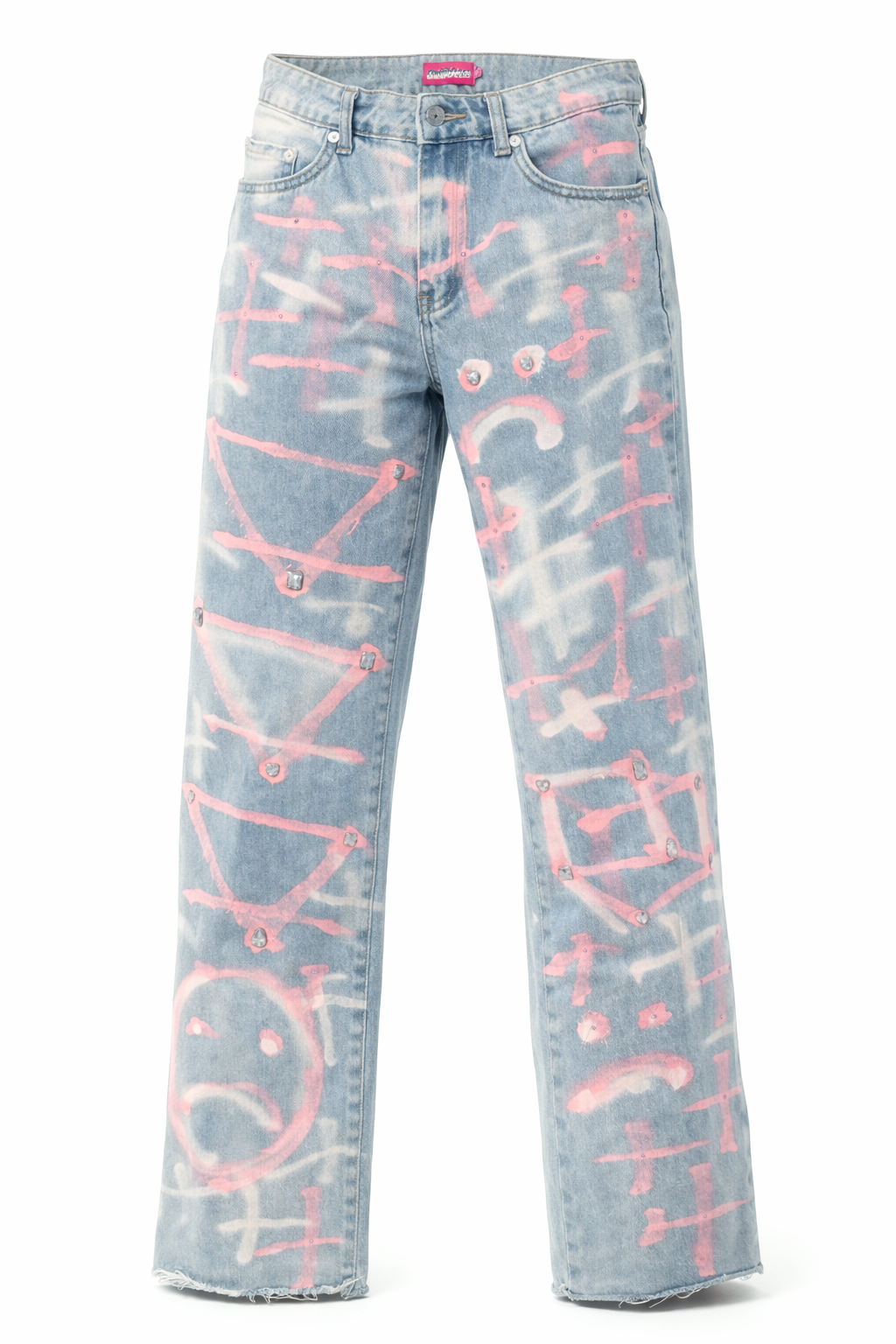 AESTHETIC PINK PRINT JEANS